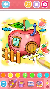 Glitter House coloring for kid screenshot