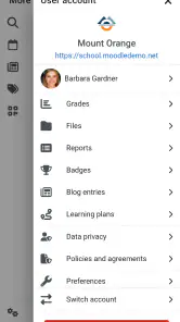 Moodle screenshot