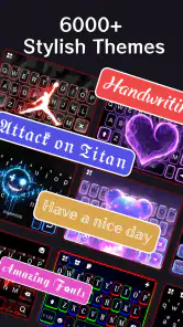 Neon Red Heartbeat 主题键盘 screenshot