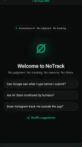 NoTrack：私密 AI 聊天 screenshot
