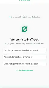 NoTrack：私密 AI 聊天 screenshot