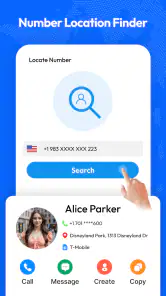 Phone number location tracker screenshot