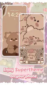 Pink Cute Hippo 主题键盘 screenshot