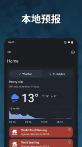 RainViewer:降雨雷达天气地图 screenshot