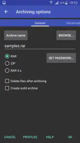 RAR screenshot