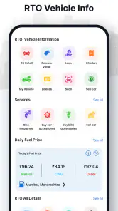 RTO Vehicle Information screenshot